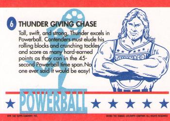 1991 Topps American Gladiators #6 Thunder Giving Chase Back